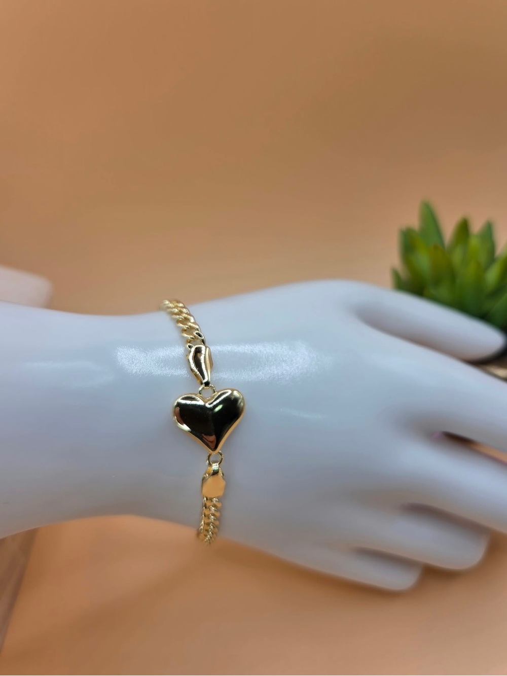 Gold Plated Heart Charm Bracelet - Women Jewelry